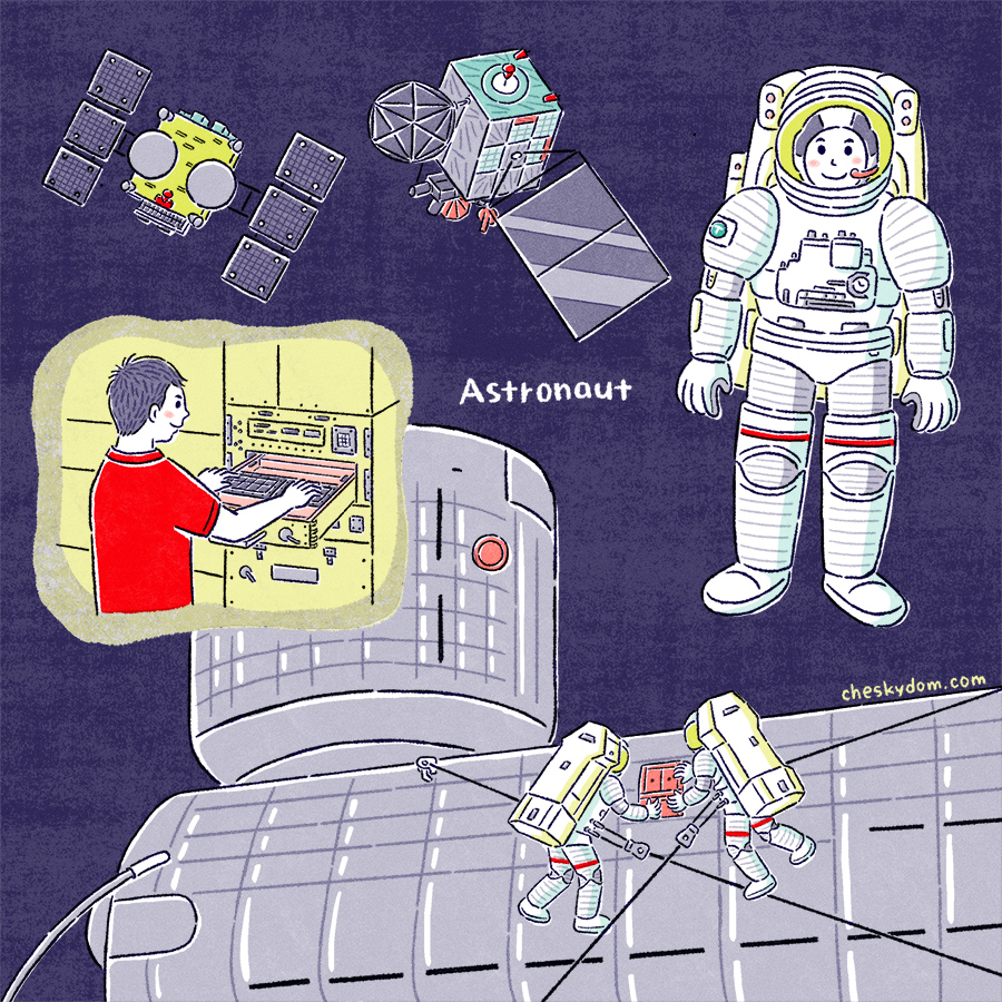 宇宙飛行士のイラスト