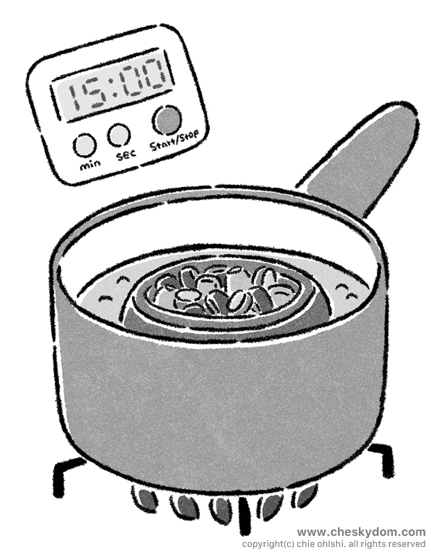 野菜を鍋で煮ているイラスト