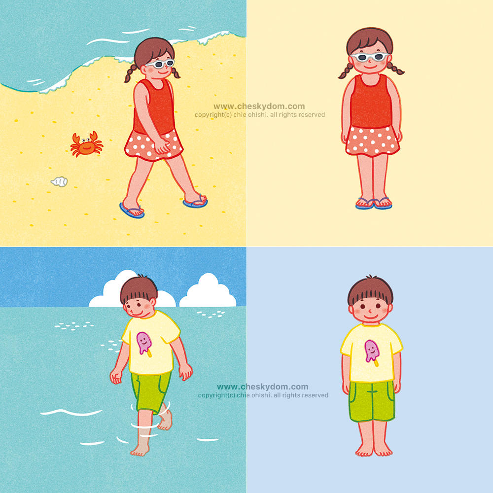 イラスト 子供 夏 海 遊び